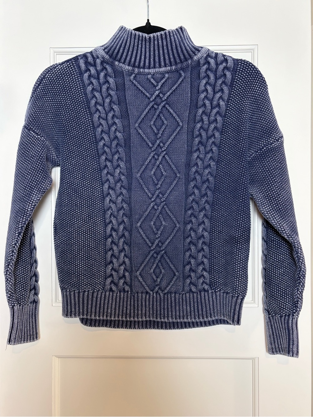 House of Harlow Navy Cable-Knit Turtleneck Sweater (Small)